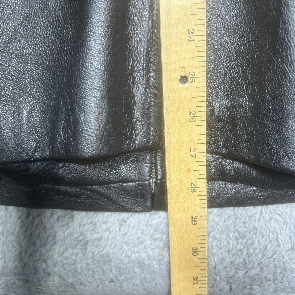 Vintage Passports Jacket Womens L Black Leather Biker Motorcycle Belted Mid Leng - Picture 10 of 11